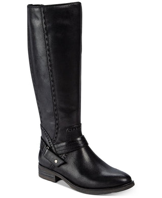 Botas de montaria Baretraps Abram Laser Cut Mix Media para mulheres, pretas, tamanho 9,5 m