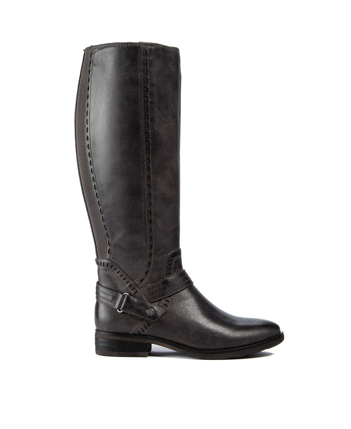 Botas de montaria Baretraps Abram Laser Cut Mix Media para mulheres, pretas, tamanho 9,5 m