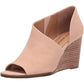 Bota feminina casual de couro com recorte Lucky Brand, marrom, tamanho 7 M