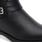 Botas femininas de couro sintético estilo State, pretas, lisas, tamanho 5 M