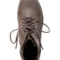 Botas femininas American Rag com zíper e salto grosso, bico redondo, franie, amarrar, marrom, tamanho 7,5 M