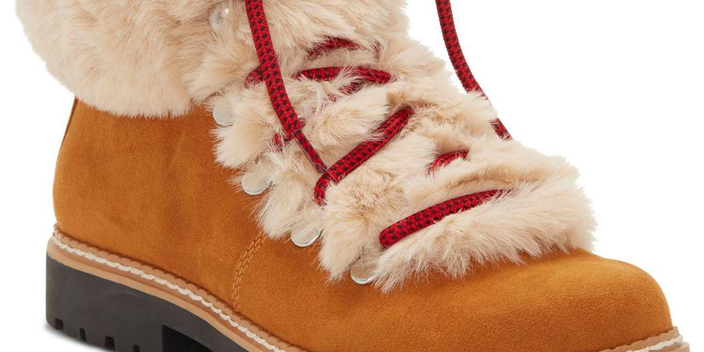 Botas de inverno femininas INC Pravale de pele sintética com cadarço, marrom, tamanho 6,5 M
