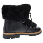 INC Botas de neve femininas com plataforma e acabamento em pele, conforto Pravale, bico redondo, salto bloco e cadarço, pretas, tamanho 7 M