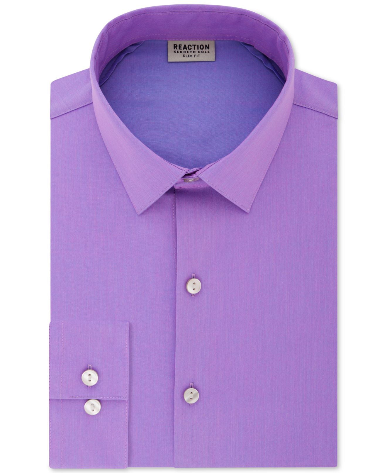 Camisa social masculina Kenneth Cole Reaction All Day Flex Performance Stretch Solid, tamanho 15x34-35, roxo cardo