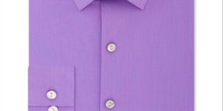 Camisa social masculina Kenneth Cole Reaction All Day Flex Performance Stretch Solid, tamanho 15x34-35, roxo cardo