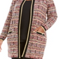Cardigan feminino Belldini Plus Knit Metallic, vermelho e dourado, tamanho 3XL
