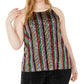 INC Top Halter Listrado Plus Size Feminino Preto Tamanho -3X