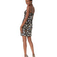 Vestido de coquetel feminino Adrianna Papell com pétalas e contas em malha, estilo halter, preto, tamanho 8