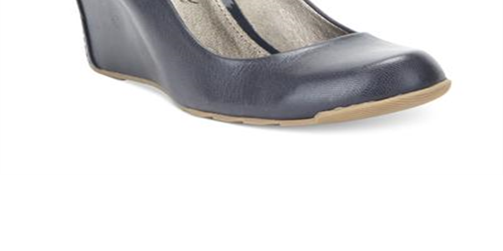 Kenneth Cole Reaction Did U Tell Couro Salto Anabela Feminino Azul Marinho Tamanho 10 M