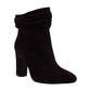 Botas femininas DKNY Sabel Leather Almond Toe Ankle Fashion, pretas, tamanho 6