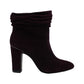Botas femininas DKNY Sabel Leather Almond Toe Ankle Fashion, pretas, tamanho 6