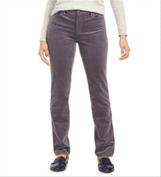 Calça de controle de barriga feminina Lexington Corduroy, cinza, tamanho 10, Charter Club