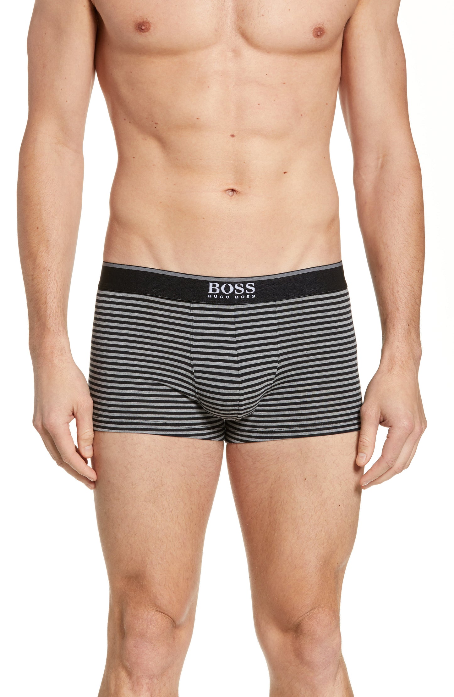 Calção de banho listrado masculino Hugo Boss cinza tamanho X-Large