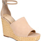 Jessica Simpson Suella Tecido Peep Toe Feminino Casual Tornozelo Marrom Tamanho -6,5M