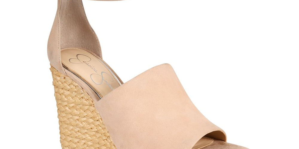 Jessica Simpson Suella Tecido Peep Toe Feminino Casual Tornozelo Marrom Tamanho -6,5M