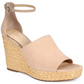 Jessica Simpson Suella Tecido Peep Toe Feminino Casual Tornozelo Marrom Tamanho -6,5M