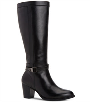 Giani Bernini Women's Rozario Leather Almond Toe Knee High Fashion Boots Black Size 7.5 W-WC