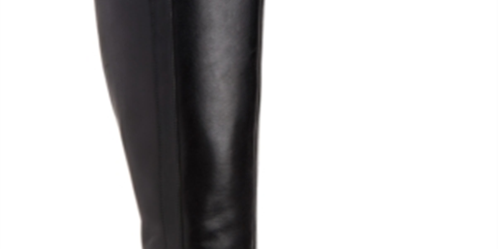 Giani Bernini Rozario Couro Feminino Biqueira Amêndoa Joelho Alto Botas Fashion Preto Tamanho 7,5 W-WC