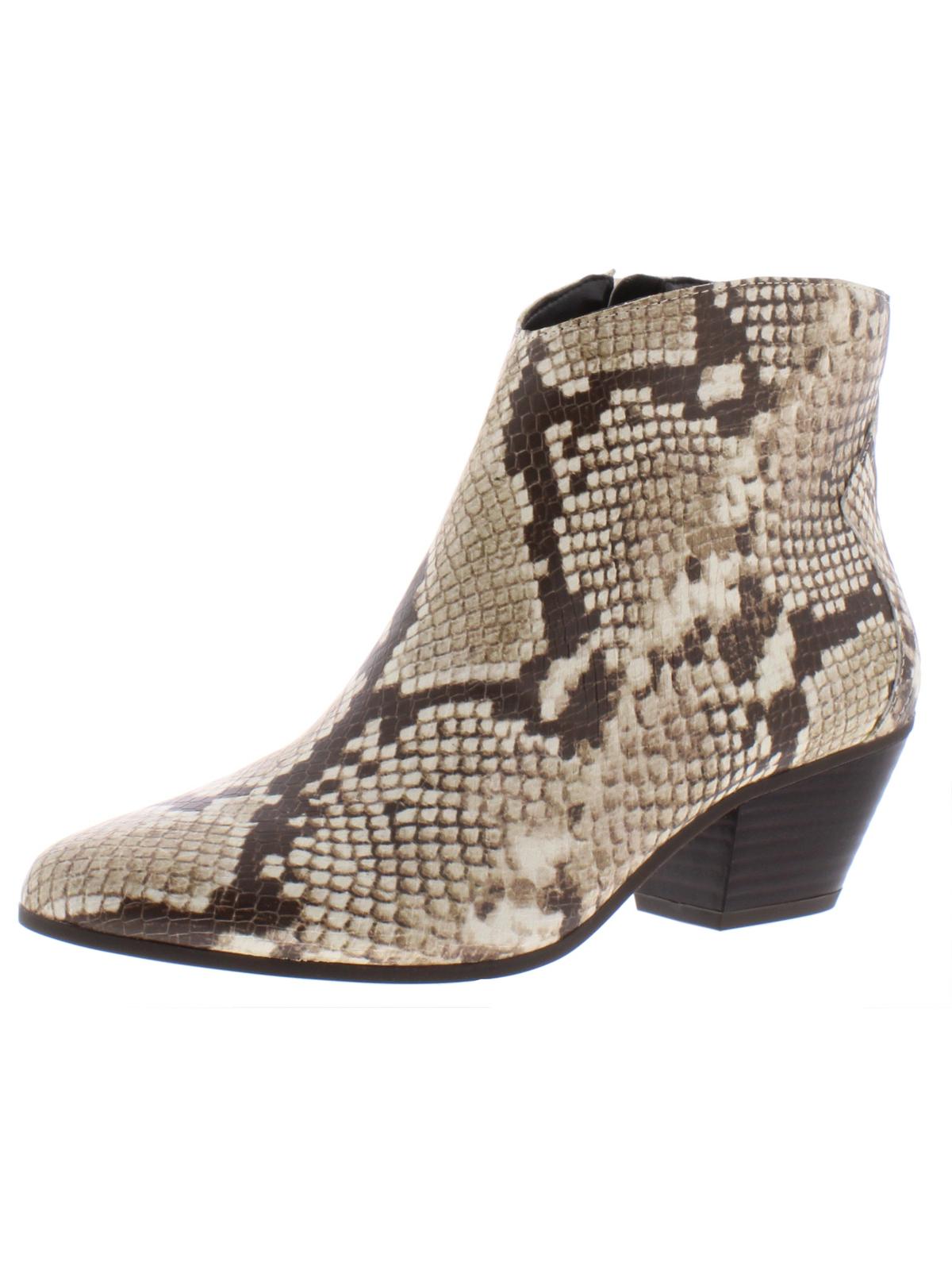 Botas femininas INC Idra de couro sintético com bico amendoado, marrom, tamanho 7 M