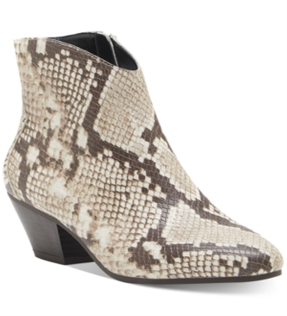 Botas femininas INC Idra de couro sintético com bico amendoado, marrom, tamanho 7 M