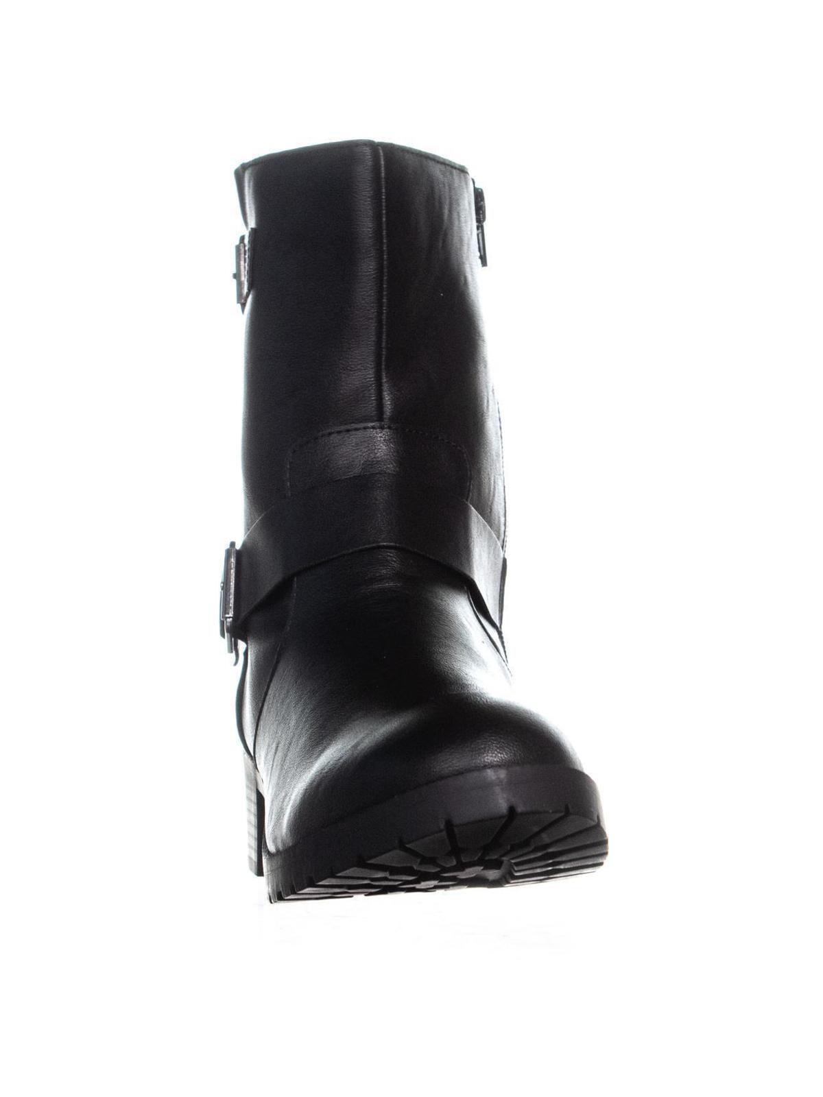 Botas femininas Gianara de cano médio SC35, pretas, tamanho 10,5 M
