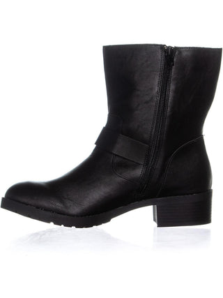 Botas femininas Gianara de cano médio SC35, pretas, tamanho 10,5 M