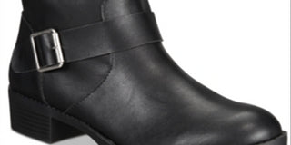 Botas femininas Gianara de cano médio SC35, pretas, tamanho 10,5 M