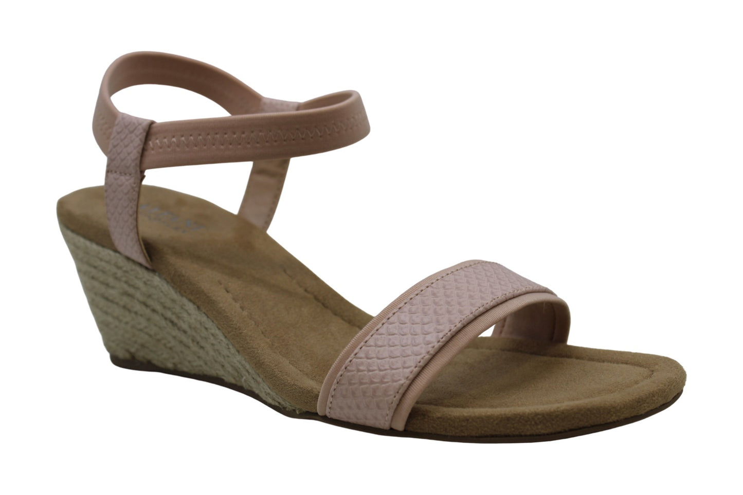 Alfani Gillee Fabric Sandálias femininas casuais com tira no tornozelo e bico aberto, rosa, tamanho 6,5 M