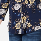 Blusa feminina Charter Club com estampa floral e decote em V, combinação azul Intrepid, tamanho P