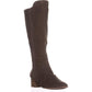 Botas femininas estilo &amp; co. Finnly com bico amendoado e cano médio, marrom, tamanho 8 M