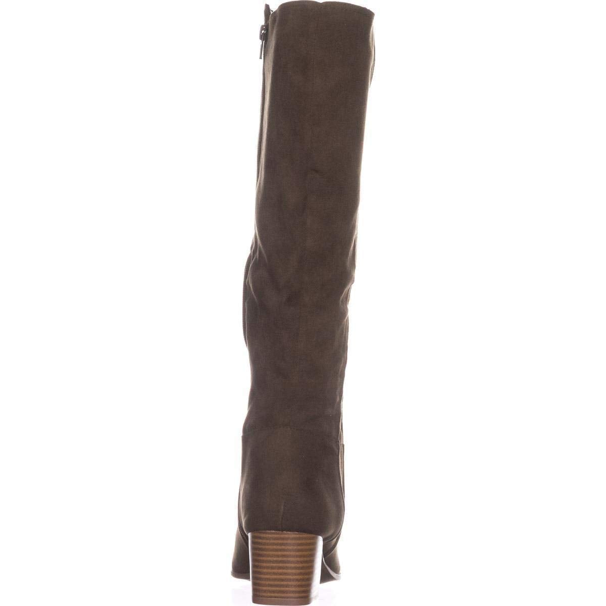 Botas femininas estilo &amp; co. Finnly com bico amendoado e cano médio, marrom, tamanho 8 M