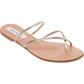 Sandálias femininas Steve Madden Wise Leather Sandals douradas tamanho 7 M