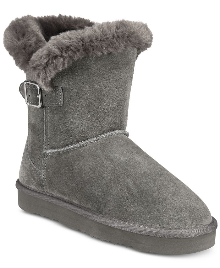 Botas femininas estilo &amp; co TINY2 bico redondo tornozelo para clima frio tamanho 10 M douradas
