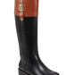 Tommy Hilfiger Imina 3 Botas de montaria femininas de couro sintético até o joelho, pretas, tamanho 7 M