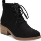 Botas femininas Rizio com cadarço, salto grosso e bico redondo, com zíper, estilo Style &amp; Co, pretas, tamanho 10 M