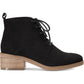 Botas femininas Rizio com cadarço, salto grosso e bico redondo, com zíper, estilo Style &amp; Co, pretas, tamanho 10 M