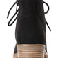Botas femininas Rizio com cadarço, salto grosso e bico redondo, com zíper, estilo Style &amp; Co, pretas, tamanho 10 M