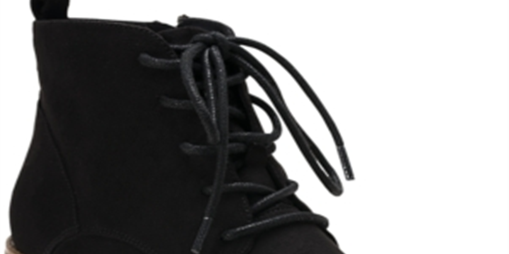 Botas femininas Rizio com cadarço, salto grosso e bico redondo, com zíper, estilo Style &amp; Co, pretas, tamanho 10 M