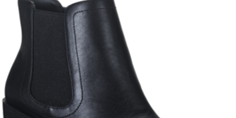 Botas Chelsea Femininas American Rag Morghan Fabric com Biqueira Fechada e Cano Curto, Pretas, Tamanho 11 M