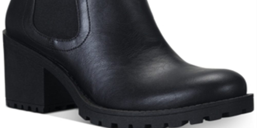 Botas Chelsea Femininas American Rag Morghan Fabric com Biqueira Fechada e Cano Curto, Pretas, Tamanho 11 M