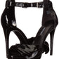 Sandália de salto sintético Bellen feminina Nine West, preta, tamanho 9 M