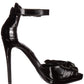 Sandália de salto sintético Bellen feminina Nine West, preta, tamanho 9 M