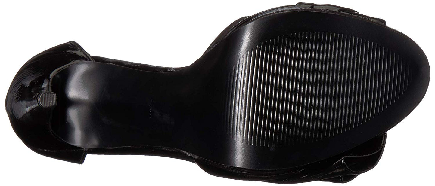 Sandália de salto sintético Bellen feminina Nine West, preta, tamanho 9 M