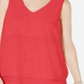 Top Alfani Feminino Petite com Decote em V e Camadas, Coral, Tamanho Petite M