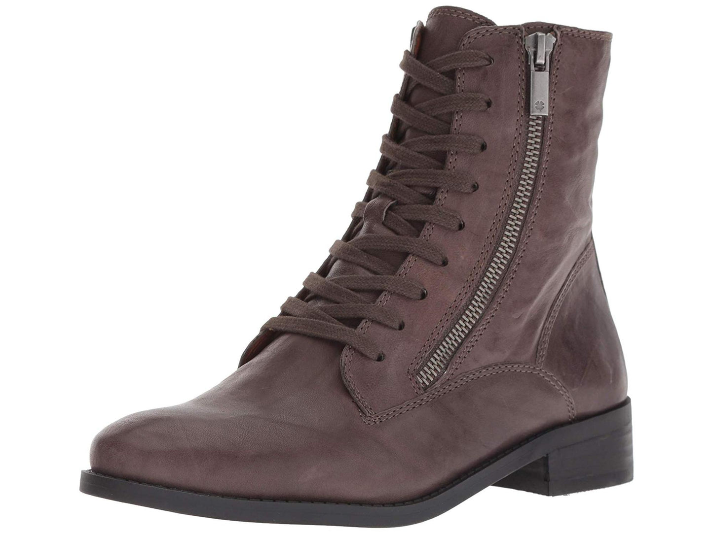 Botas femininas Lucky Brand Hildran de couro, bico amendoado, marrom, tamanho 5,5 m