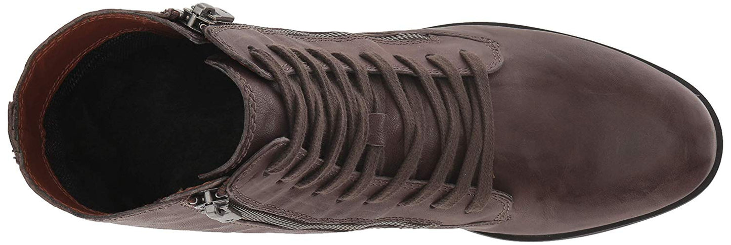 Botas femininas Lucky Brand Hildran de couro, bico amendoado, marrom, tamanho 5,5 m