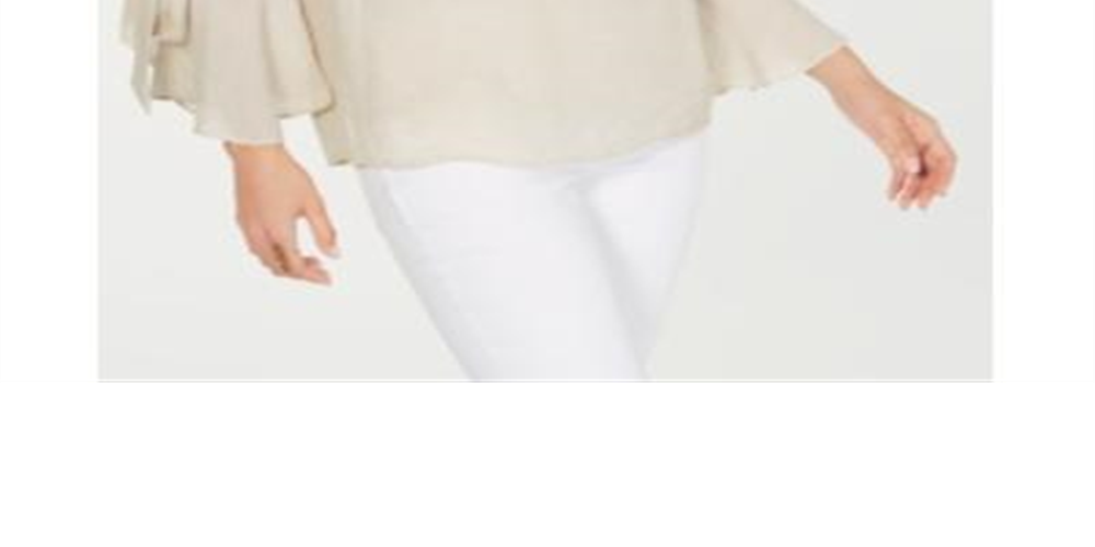 Thalia Sodi Top de gaze feminino ombro a ombro com cadarço bege tamanho grande