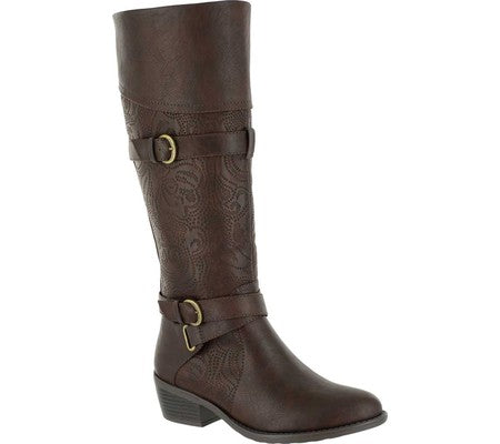 Bota feminina Kelsa de cano alto Easy Street Cocoa tamanho 8 N