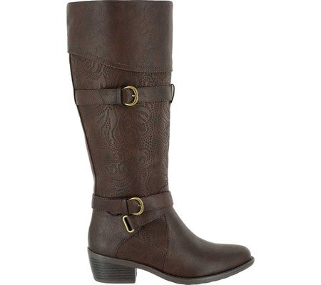 Bota feminina Kelsa de cano alto Easy Street Cocoa tamanho 8 N