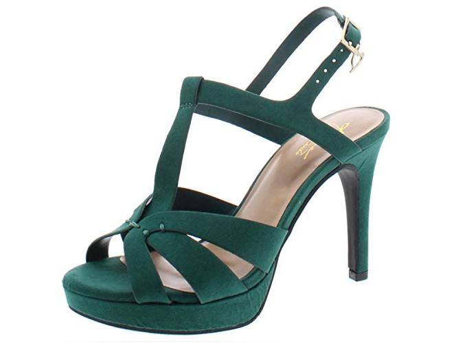 Sandália de noite plataforma feminina Thalia Sodi Verrda, tamanho micro esmeralda, 9,5 m